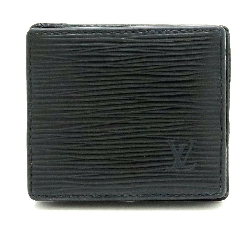 【財布】LOUIS VUITTON ルイ ヴィトン エピ ポルト モネ ボワット コインケース 小銭入れ スクエア型 レザー ノワール 黒 ブラック M63692 【中古】【k】