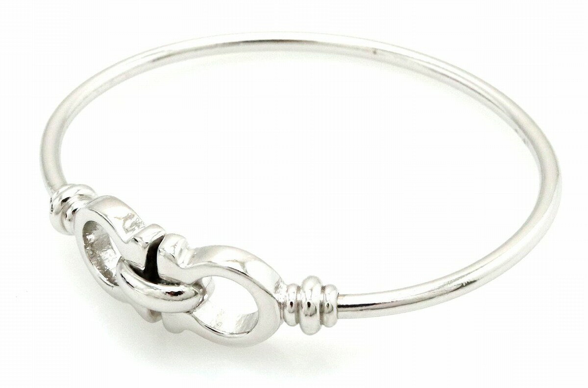 【ジュエリー】【新品仕上げ済】Salvatore Ferragamo サルヴァトーレ フェラガモ ガンチーニ バングル ブレスレット メタル シルバー色 19cm 【中古】【s】のサムネイル