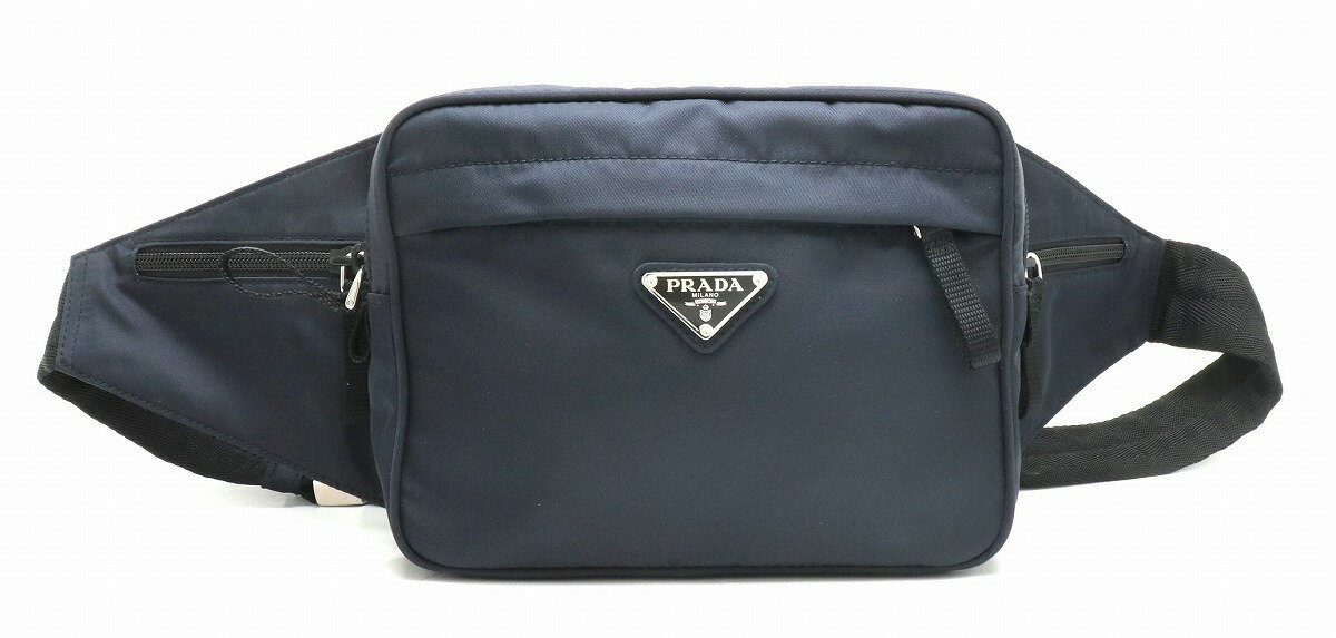 【バッグ】PRADA プラダ ウエストポーチ ウエストバッグ ヒップバッグ ボディバッグ ナイロン ネイビー 紺 2VL001 【中古】【s】