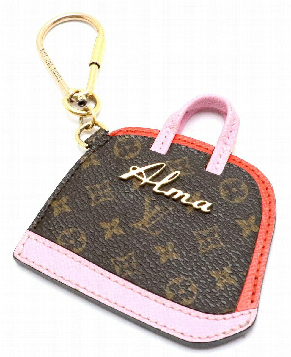 【財布】LOUIS VUITTON ルイ ヴィトン ポルトクレBB アルマ モノグラムキャンバス 小物 キーホルダー チャーム キーリング レッド 赤 ピンク 【中古】のサムネイル