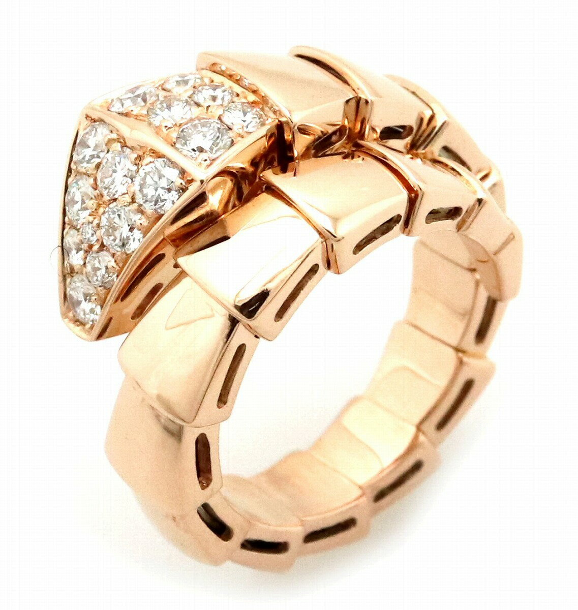 【ジュエリー】【新品仕上げ済】BVLGARI ブルガリ セルペンティ スネーク リング 指輪 ピンクゴールド K18PG 750 PG パヴェダイヤ ダイヤモンド #M 10-13号 345206 【中古】のサムネイル