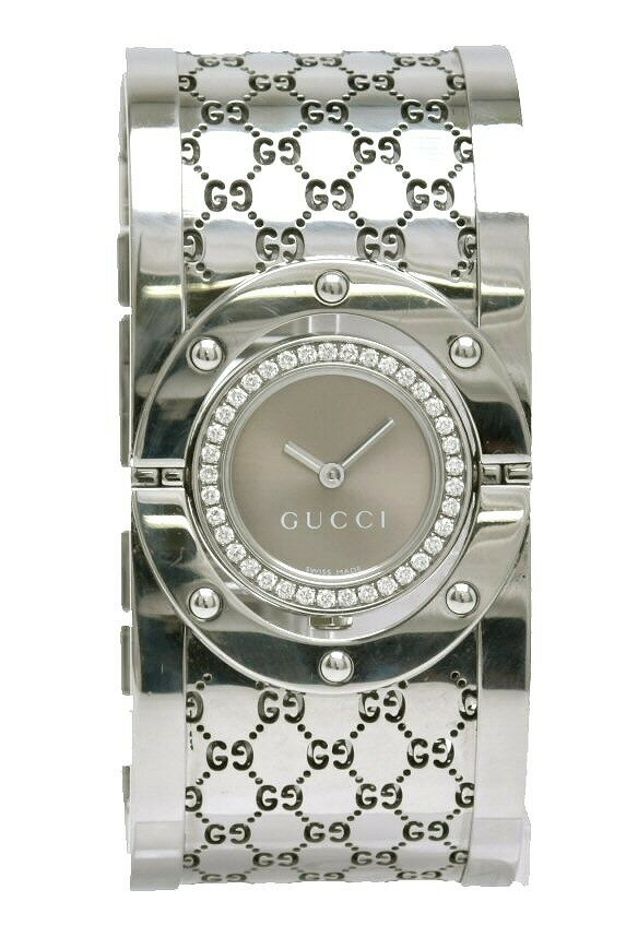 【ウォッチ】GUCCI グッチ トワールコレクション ダイヤモンド ワイド バングル ブラウン文字盤 ...