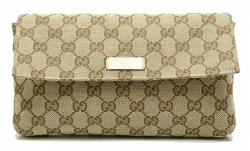 【バッグ】GUCCI グッチ GGキャンバス ボディバッグ ウエストポーチ ウエストバッグ ベージュ 146304 【中古】