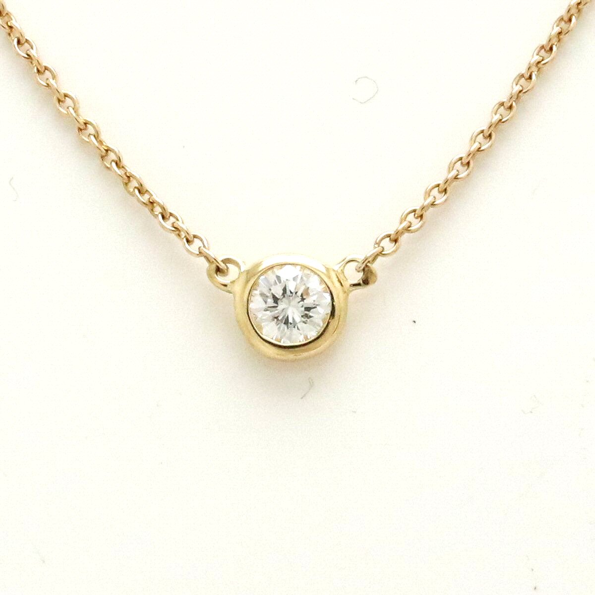 【ジュエリー】【新品仕上げ済】TIFFANY&Co. ティファニー バイザヤード ネックレス ペンダント K18 YG ゴールド 1PD ダイヤモンド 0.14ct 【中古】のサムネイル