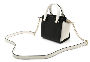 【バッグ】kate spade ケイトスペード ハンドバッグ ミニバッグ ショルダーバッグ 2WAY 斜め掛け レザー バイカラー ブラック 黒 オフホワイト 白 【中古】