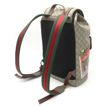 【未使用品】【バッグ】GUCCI グッチ ソフト GGスプリーム クーリエ バックパック リュック 虎 タイガー ドラゴン 龍 蜂 ビー ワッペン コーティングキャンバス レザー カーキベージュ ブラウン 473869 【中古】