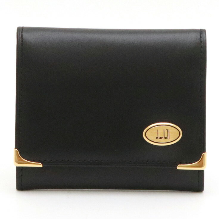 【未使用品】【財布】dunhill ダンヒル オックスフォード コインケース 小銭入れ コインパース レザー ブラック 黒 ゴールド金具 WM8310A 【中古】