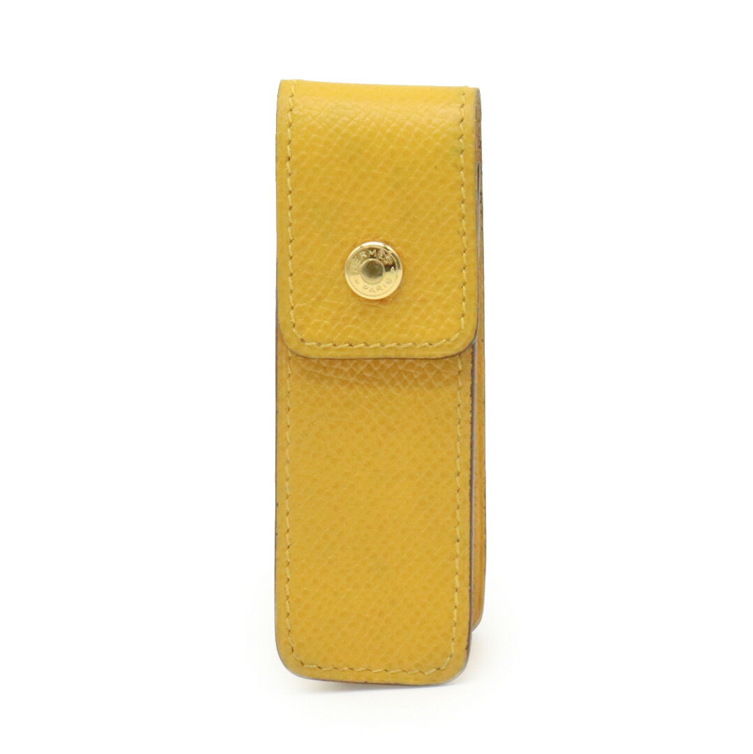 HERMES エルメス 印鑑ケース リップケース ガムケース マルチケース クシュベル イエロー 黄色 ゴールド金具 【中古】のサムネイル