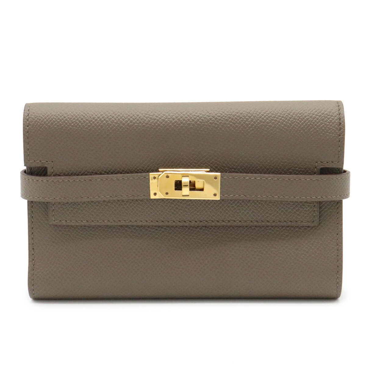 【未使用品】【財布】HERMES エルメス ケリーウォレット ミディアム 3つ折財布 三つ折り財布 ヴォーエプソン エトゥープ エトープ ゴールド金具 C刻印 【中古】のサムネイル