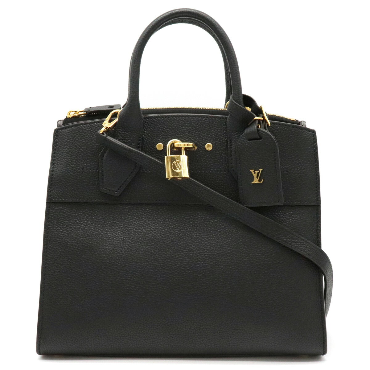 【バッグ】LOUIS VUITTON ルイ ヴィトン シティ スティーマーPM ハンドバッグ 2WAY ショルダーバッグ カーフレザー ノワール ブラック 黒 M53028 【中古】
