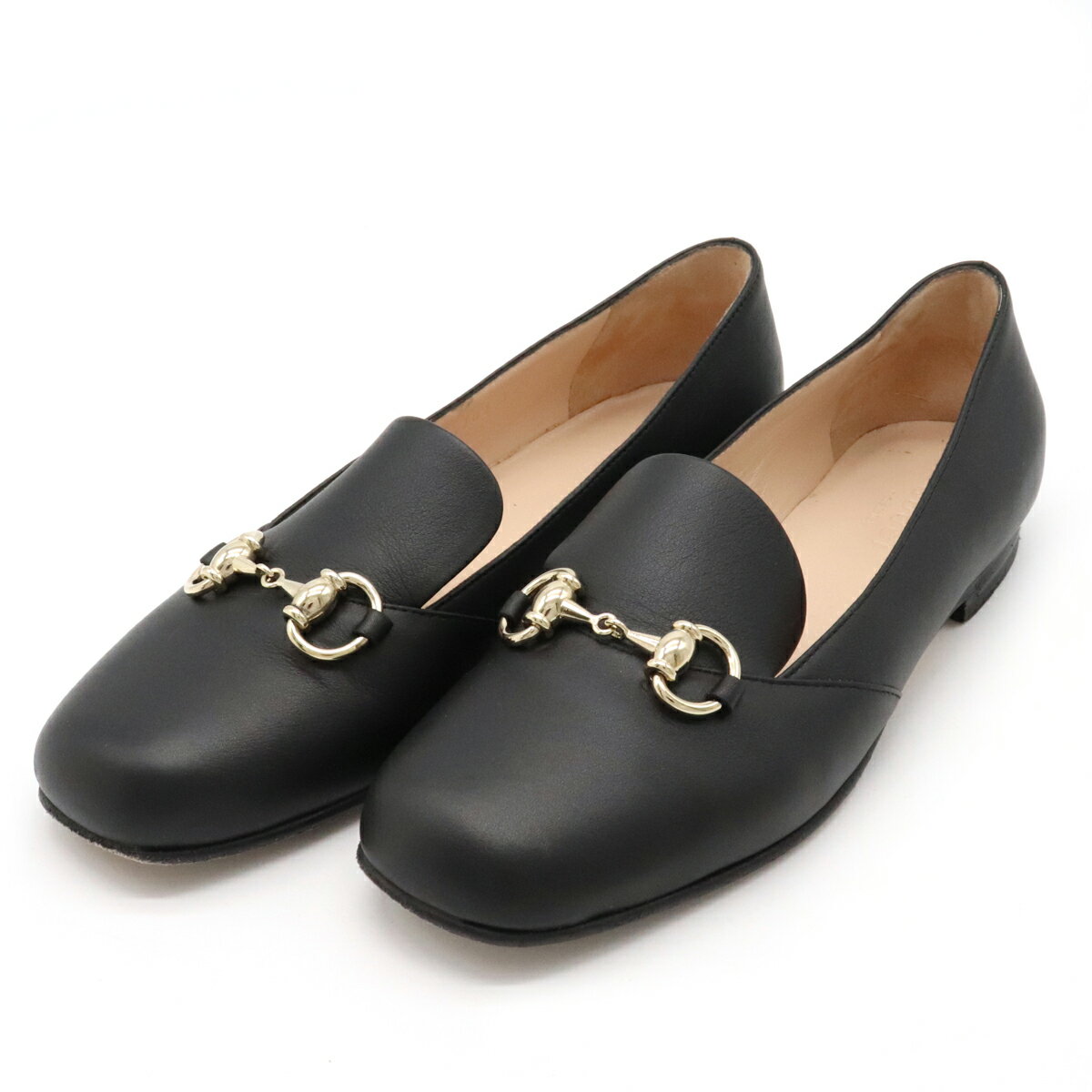 【靴】GUCCI グッチ ホースビット ローファー スリッポン フラットシューズ 靴 レザー ブラック アウトレット品 #35 1/2 22.5cm 466702 【中古】