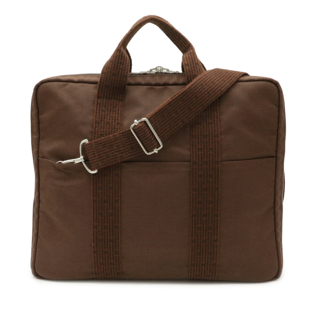 【バッグ】HERMES エルメス エールライン ブリーフケース 書類カバン ビジネスバッグ 2WAY ショルダーバッグ PCバッグ ナイロンキャンバス ブラウン 茶 【中古】のサムネイル