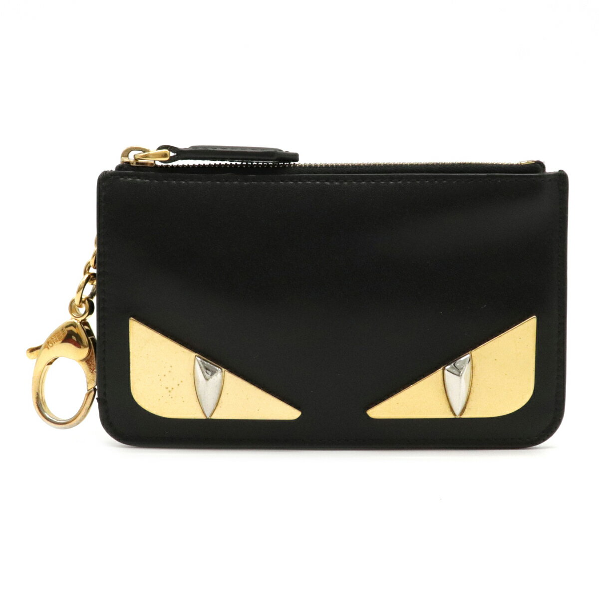 【財布】FENDI フェンディ モンスター バグズ コインケース 小銭入れ コインパース キーリング付 レザー ブラック 黒 8AP151 【中古】のサムネイル