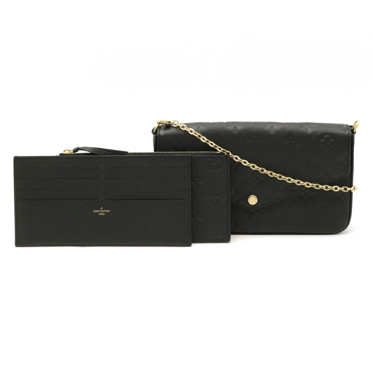 【バッグ】LOUIS VUITTON ルイ ヴィトン モノグラムアンプラント ポシェット フェリーチェ フェリシー ショルダー 2WAY クラッチ ノワール 黒 M64064 【中古】