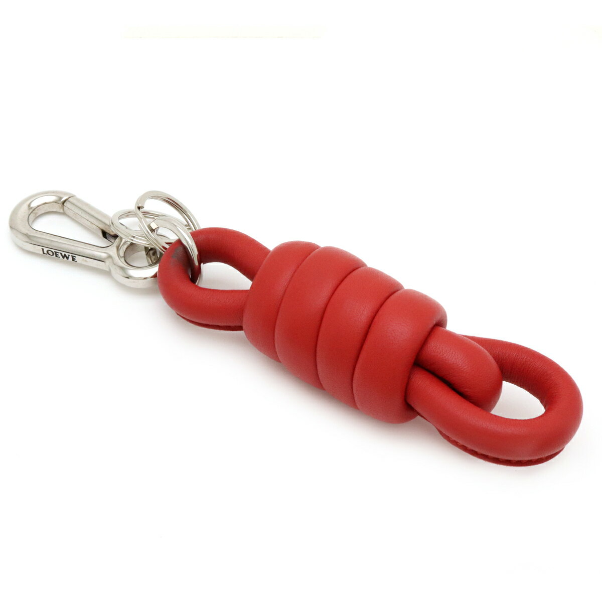 LOEWE ロエベ ノット キーリング キーホルダー バッグチャーム レザー レッド 赤 シルバー金具 【中古】のサムネイル