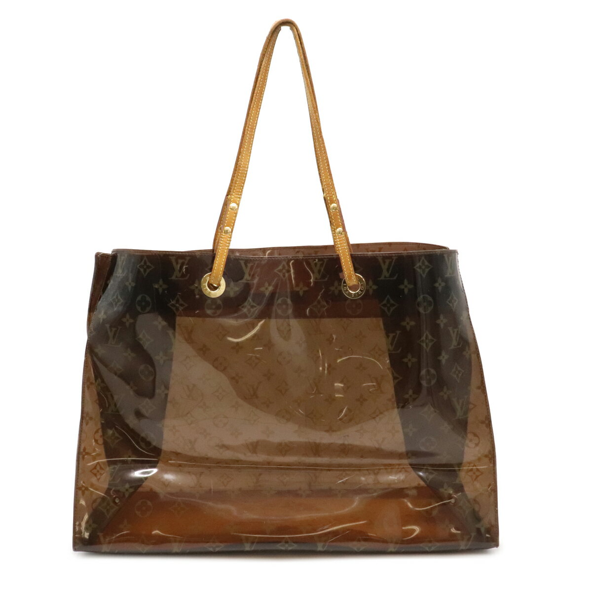 【バッグ】LOUIS VUITTON ルイ ヴィトン モノグラム カバ クルーズ トートバッグ ビーチバッグ ショルダーバッグ ビニール クリアブラウン 茶 M50500 【中古】