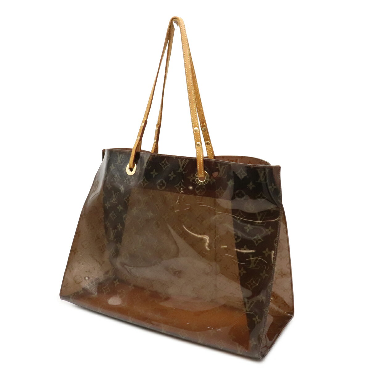 【バッグ】LOUIS VUITTON ルイ ヴィトン モノグラム カバ クルーズ トートバッグ ビーチバッグ ショルダーバッグ ビニール クリアブラウン 茶 M50500 【中古】
