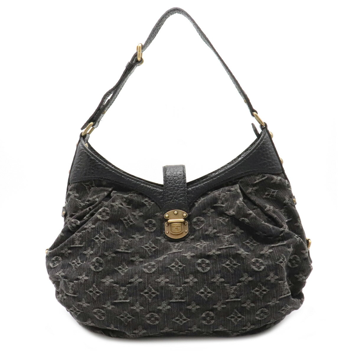 【バッグ】LOUIS VUITTON ルイ ヴィトン モノグラムデニム XS ショルダーバッグ 斜め掛け ワンショルダー デニムキャンバス レザー 黒 ブラック M95608 【中古】