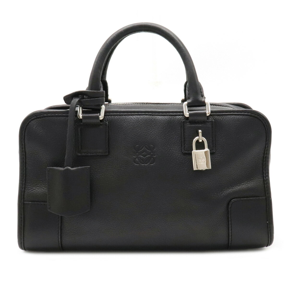 【バッグ】LOEWE ロエベ アマソナ28 ハンドバッグ ミニボストン レザー ブラック 黒 シルバー金具 【中古】のサムネイル
