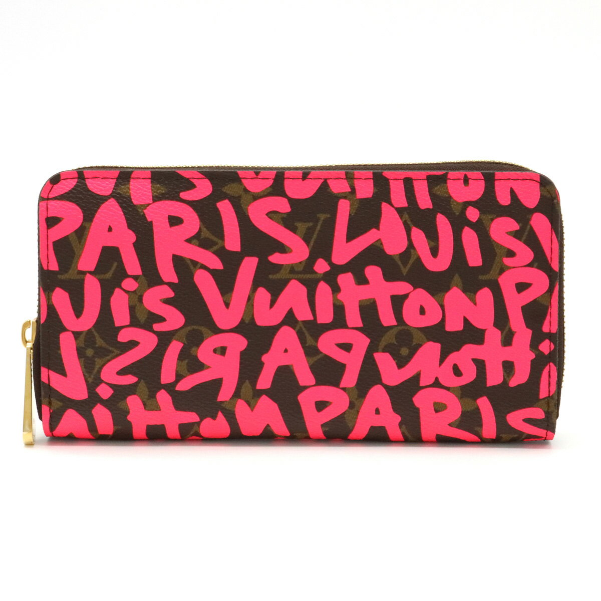 【未使用品】【財布】LOUIS VUITTON ルイ ヴィトン モノグラムグラフィティ ジッピーウォレット ラウンドファスナー 長財布 フューシャ ネオンピンク M93710 【中古】