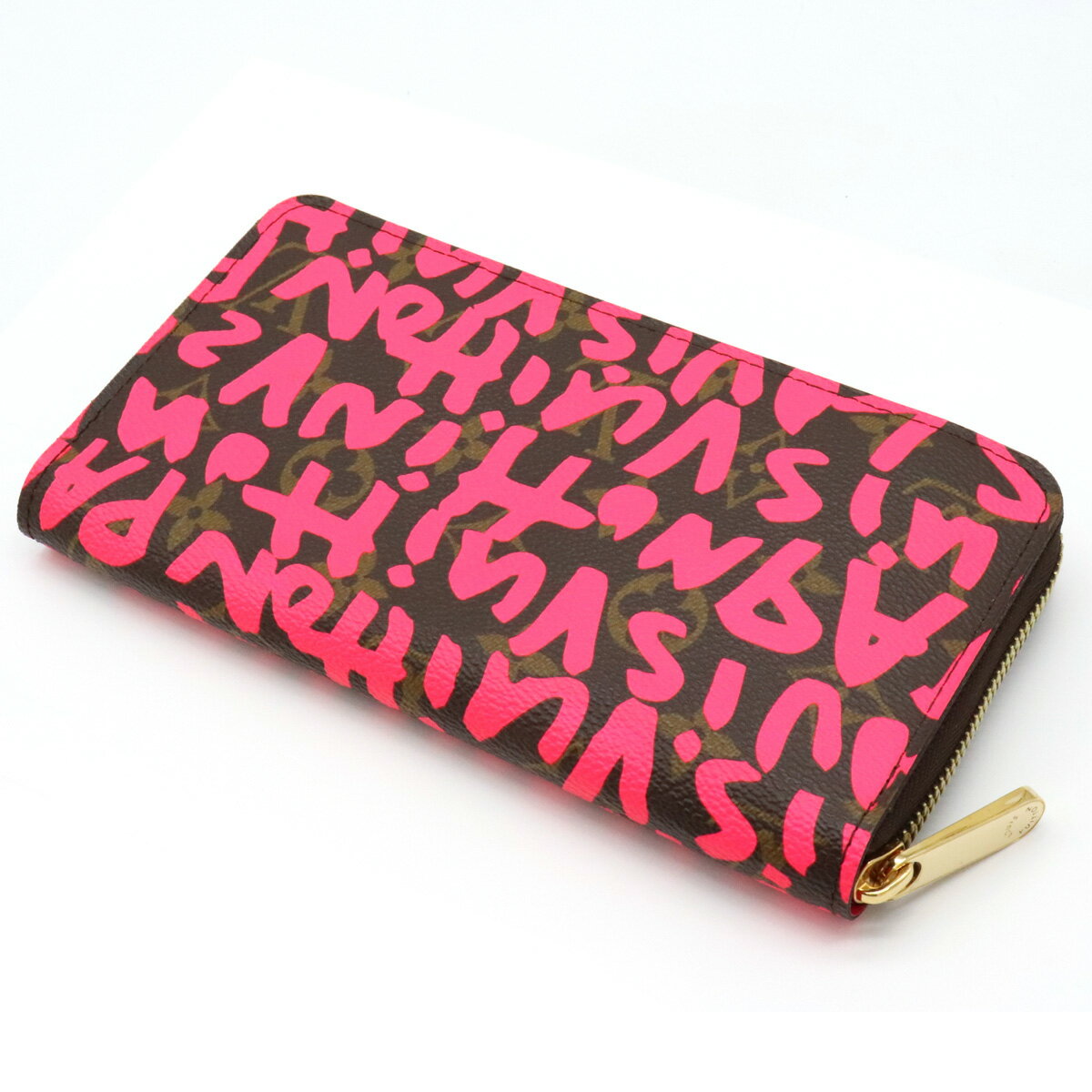 【未使用品】【財布】LOUIS VUITTON ルイ ヴィトン モノグラムグラフィティ ジッピーウォレット ラウンドファスナー 長財布 フューシャ ネオンピンク M93710 【中古】