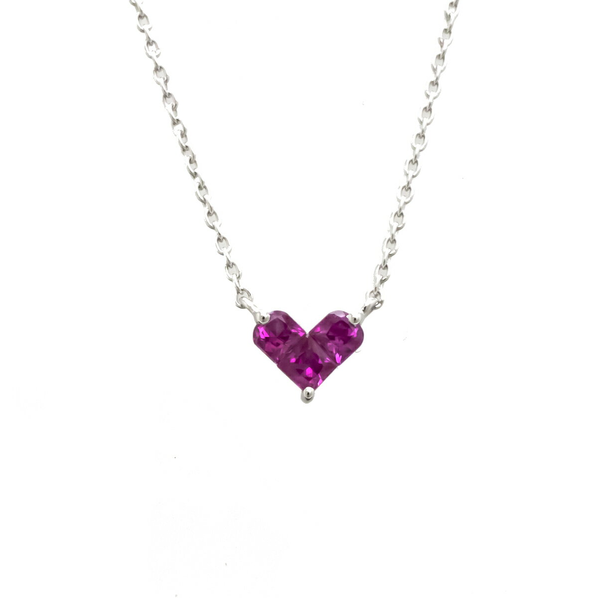 【ジュエリー】【新品仕上げ済】STAR JEWELRY スタージュエリー ミステリアスハート ハートモチーフ ネックレス ペンダント K18WG 750WG ホワイトゴールド ルビー R0.25ct 【中古】のサムネイル