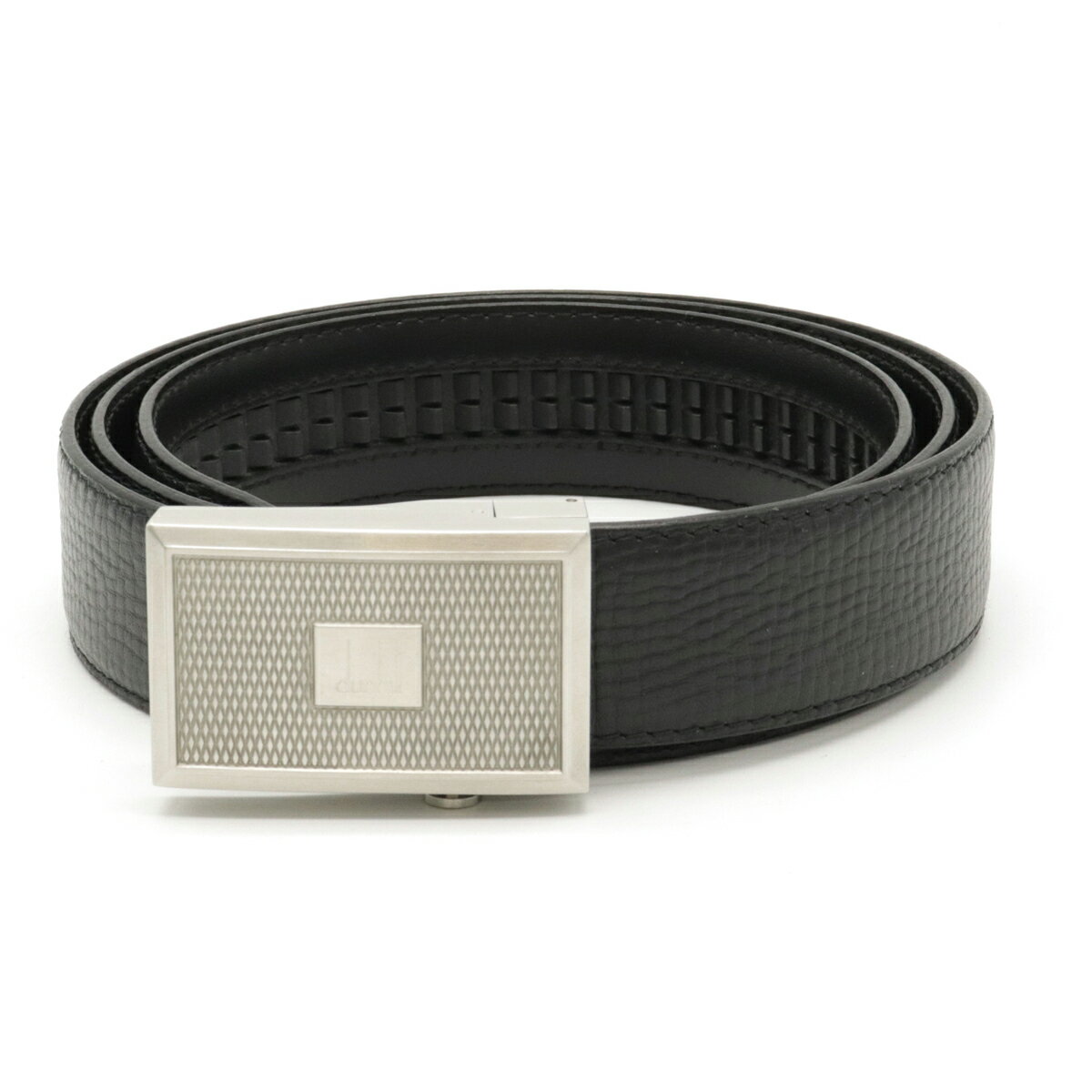 【未使用品】dunhill ダンヒル オートマティック オートロック式 ベルト レザー 黒 ブラック メンズ 紳士用 #107 シルバー金具 【中古】のサムネイル