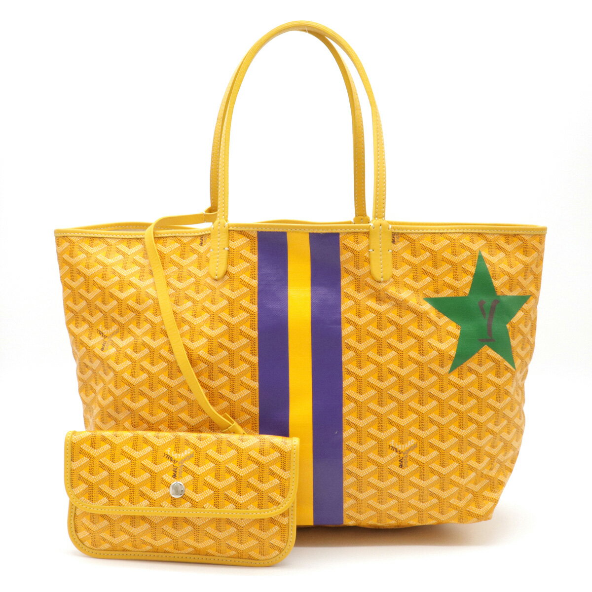 【バッグ】GOYARD ゴヤール サンルイPM トートバッグ ショルダーバッグ 星 スター PVC イエロー 黄色 ポーチ付き イニシャルプリント入り 【中古】のサムネイル