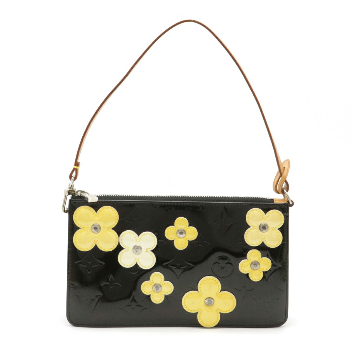 【バッグ】LOUIS VUITTON ルイ ヴィトン ヴェルニ フラワーレキシントン アクセサリーポーチ ハンドバッグ パテントレザー ノワール ブラック M92245 【中古】のサムネイル