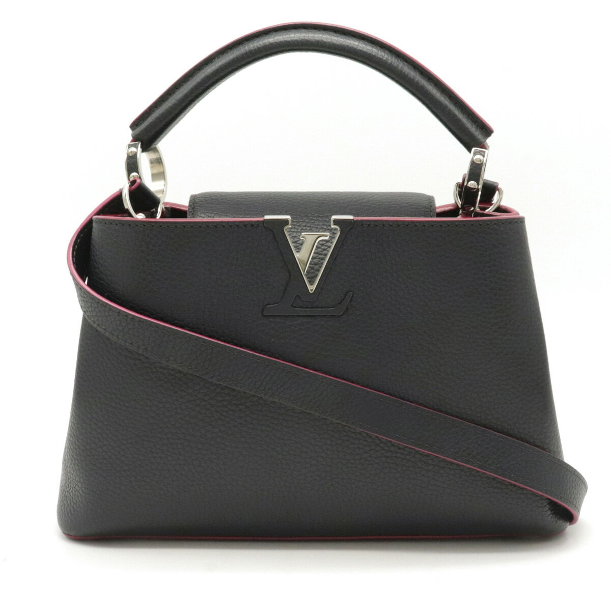 【バッグ】LOUIS VUITTON ルイ ヴィトン カプシーヌBB ハンドバッグ 2WAY ショルダーバッグ トリヨンレザー コバルト ネイビー 紺 ピンク M94517 【中古】のサムネイル