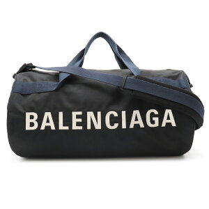 【バッグ】BALENCIAGA バレンシアガ ウィール ジムバッグ ボストンバッグ 旅行カバン トラベルバッグ 2WAY ナイロンキャンバス ブラック 黒 581807 【中古】