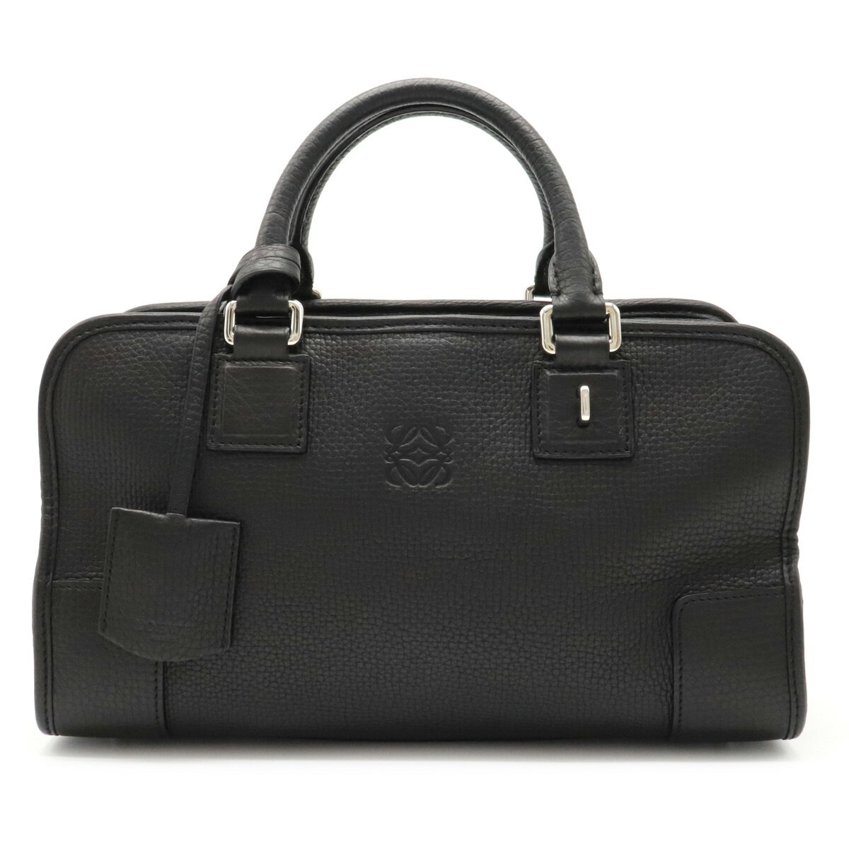 【バッグ】LOEWE ロエベ アマソナ28 アナグラム ハンドバッグ ミニボストン レザー ブラック 黒 シルバー金具 352.45.A03 【中古】のサムネイル
