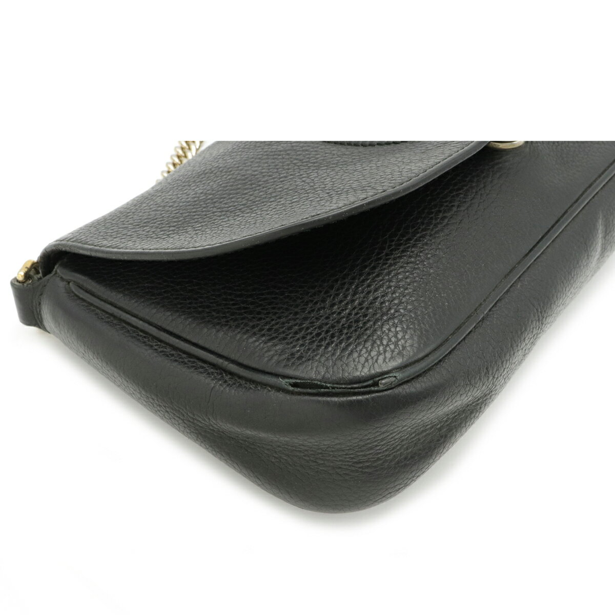 【バッグ】GUCCI グッチ ソーホー フリンジ タッセル チェーンショルダーバッグ 斜め掛け レザー ブラック 黒 ゴールド金具 336752 【中古】