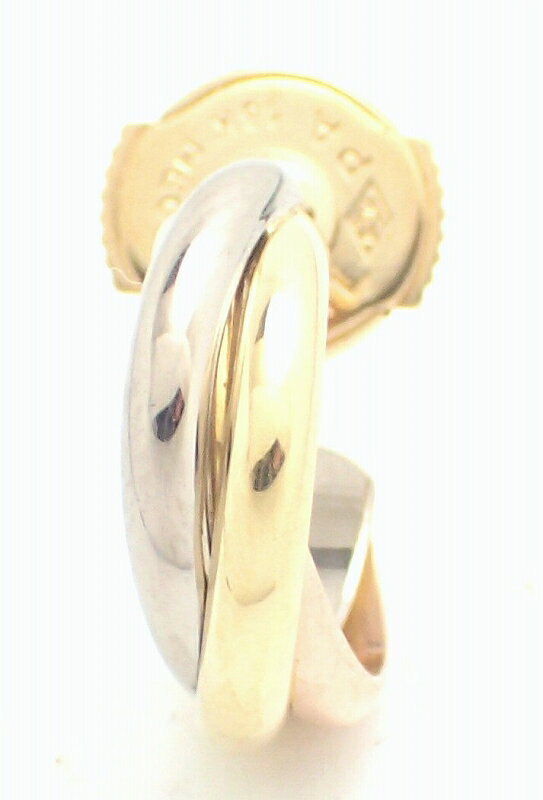 【中古】【ジュエリー】【新品仕上げ済】Cartier カルティエ トリニティ ピアス K18YG/W ...