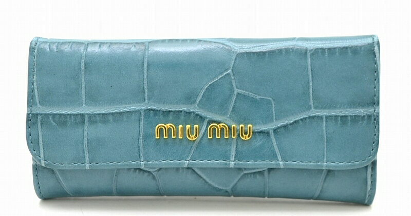 【新品未使用品】Miu Miu ミュウ ミュウ 6連 キーケース 型押しレザー ST.COCCO LUX エメラルドグリーン ANICE 5M0223【k】【Blumin/森田質店】【質屋出店】