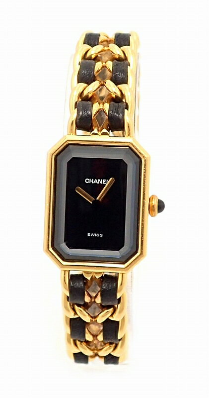【ウォッチ】CHANEL シャネル プルミエール Lサイズ ブラック文字盤 ゴールドメッキ レディース QZ クォーツ 腕時計 H0001 【中古】【u】【Blumin/森田質店】【質屋出店】