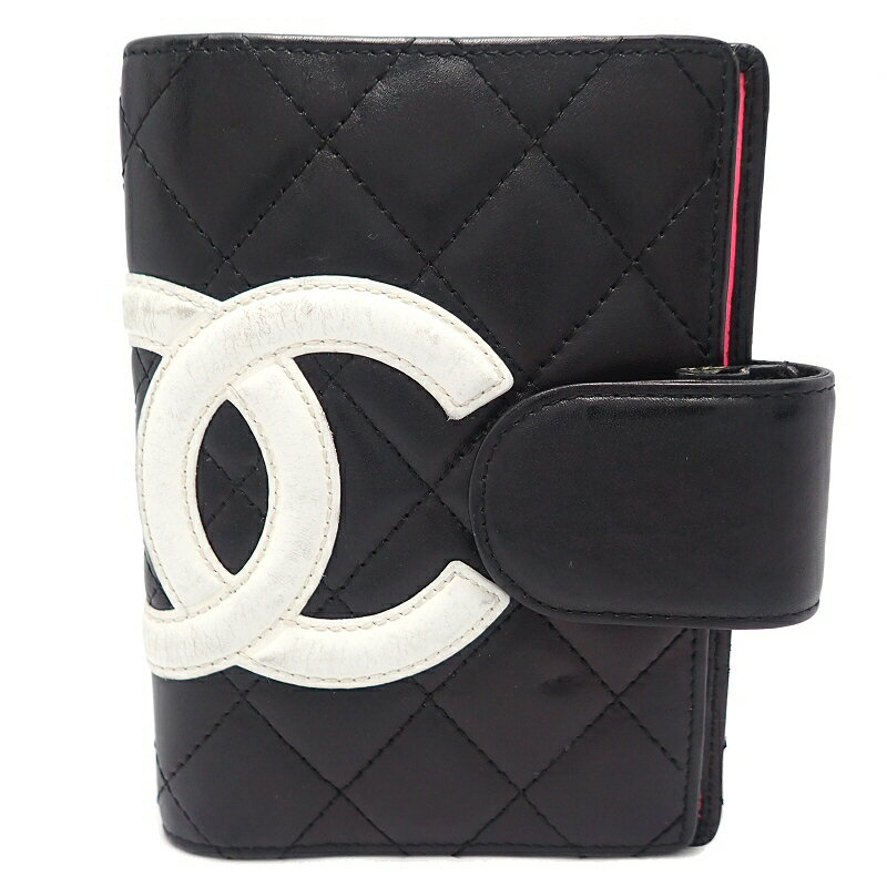 CHANEL シャネル カンボンライン 手帳カバー 6穴式 システム手帳 黒 白 ピンク A26727【中古】【k】【Blumin 楽天市場店】