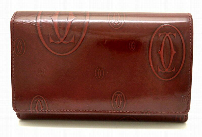 【財布】Cartier カルティエ ハッピーバースディ 2つ折 L字ファスナー財布 ボルドー ...