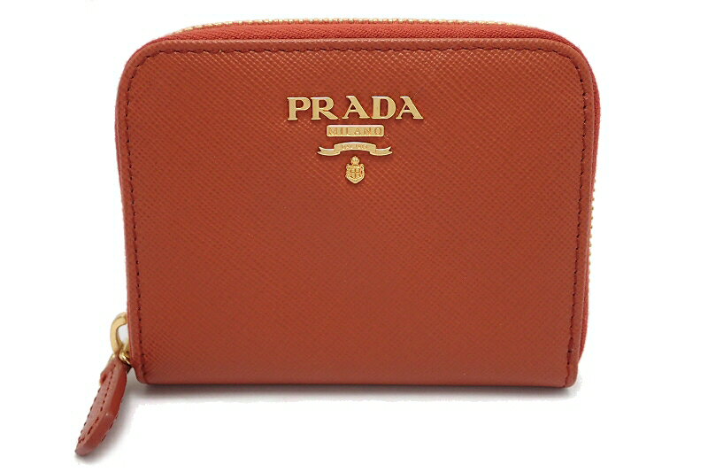 【未使用品】【財布】PRADA プラダ コインケース 小銭入れ SAFFIANO 型押しレザー RAME オレンジ 1M0268 【中古】【u】【Blumin/森田質店】【質屋出店】