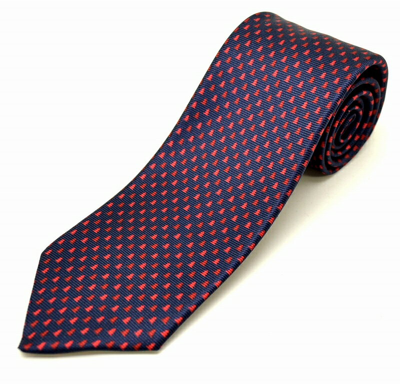 【未使用品】BVLGARI ブルガリ セブンフォールド ネクタイ ベル柄 シルク100% ネイビー レッド 紺 赤 【中古】【k】【Blumin/森田質店】【質屋出店】