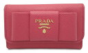 【未使用品】PRADA プラダ 6連キーケース リボン SAFFIANO FIOCCO 型押しレザー PEONIA ピンク ゴールド金具 1PG222 【中古】【u】【Blumin/森田質店】【質屋出店】