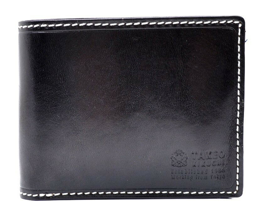 【新品未使用品】【財布】TAKEO KIKUCHI タケオ キクチ 2つ折財布 レザー ブラック 黒【k】【Blumin/森田質店】【質屋出店】のサムネイル