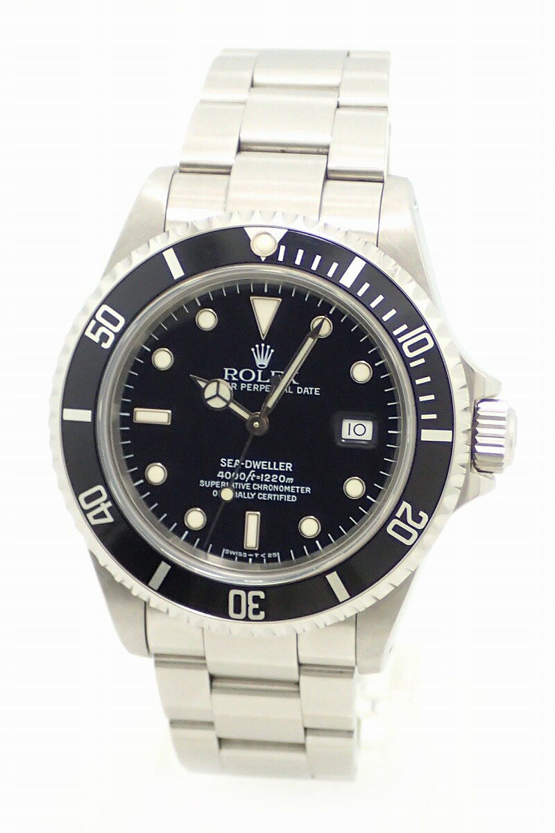 【ウォッチ】ROLEX ロレックス シードゥエラー デイト ブラック文字盤 ダイバー 1220m防水 SS U番 メンズ AT オートマ 腕時計 16600 【中古】【k】【Blumin/森田質店】【質屋出店】