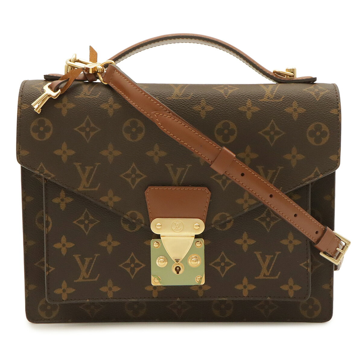 LOUIS VUITTON ルイ ヴィトン モノグラム モンソー28 セカンドバッグ ハンドバッグ ビジネスバッグ 2WAY ショルダーバッグ 斜め掛け M51185 【中古】