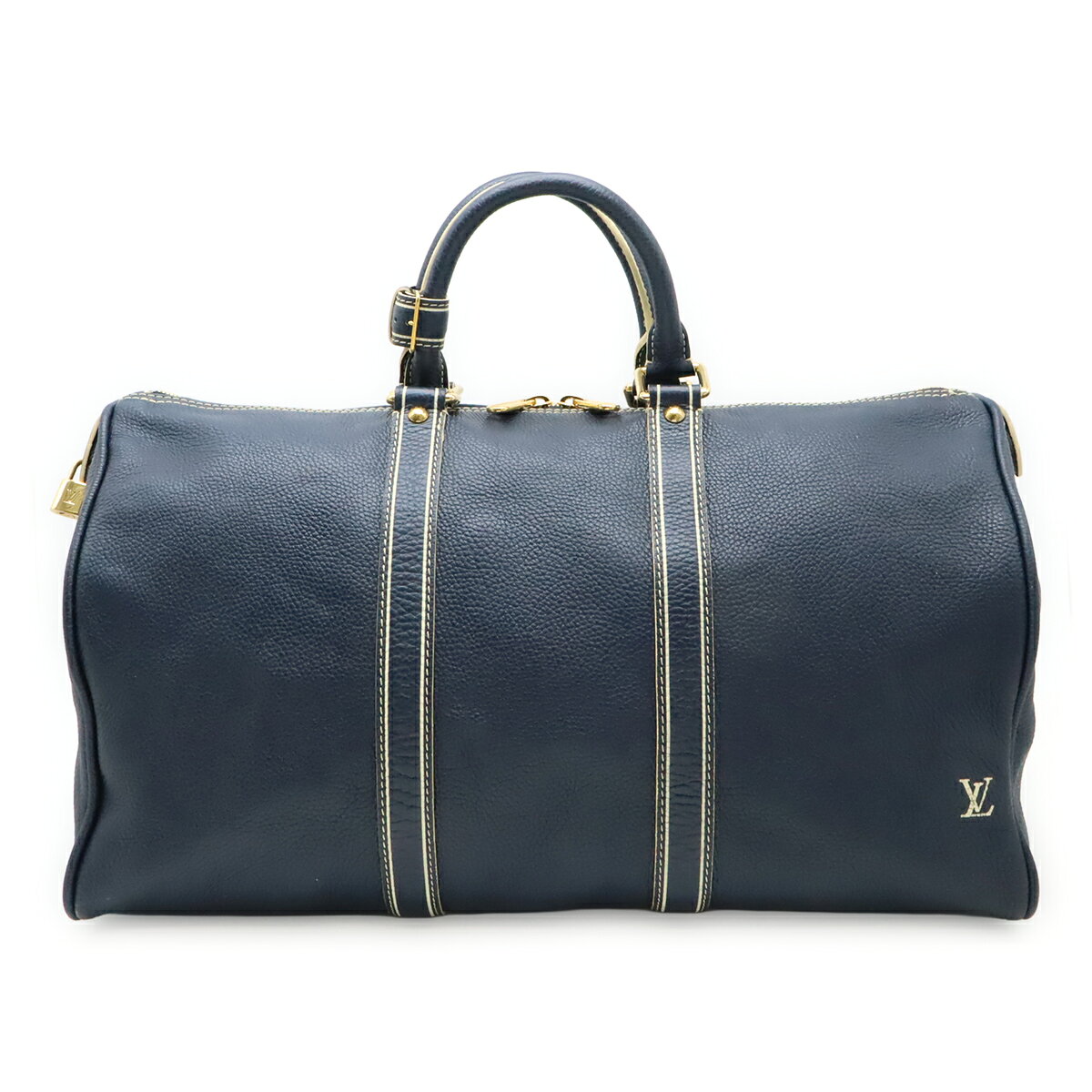 LOUIS VUITTON ルイ ヴィトン トバゴ キーポル50 ボストンバッグ 旅行カバン トラベルバッグ レザー ネイビー 紺 ゴールド金具 M95136 【中古】