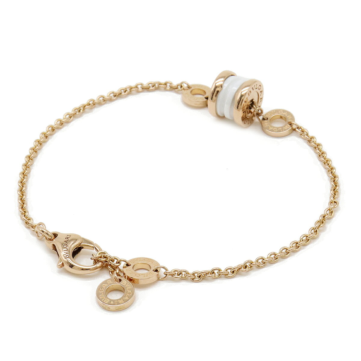 BVLGARI ブルガリ B.zero1 B-zero1 Bzero1 ビーゼロワン ブレスレット SM K18PG 750 ピンクゴールド ホワイトセラミック 354812 【中古】