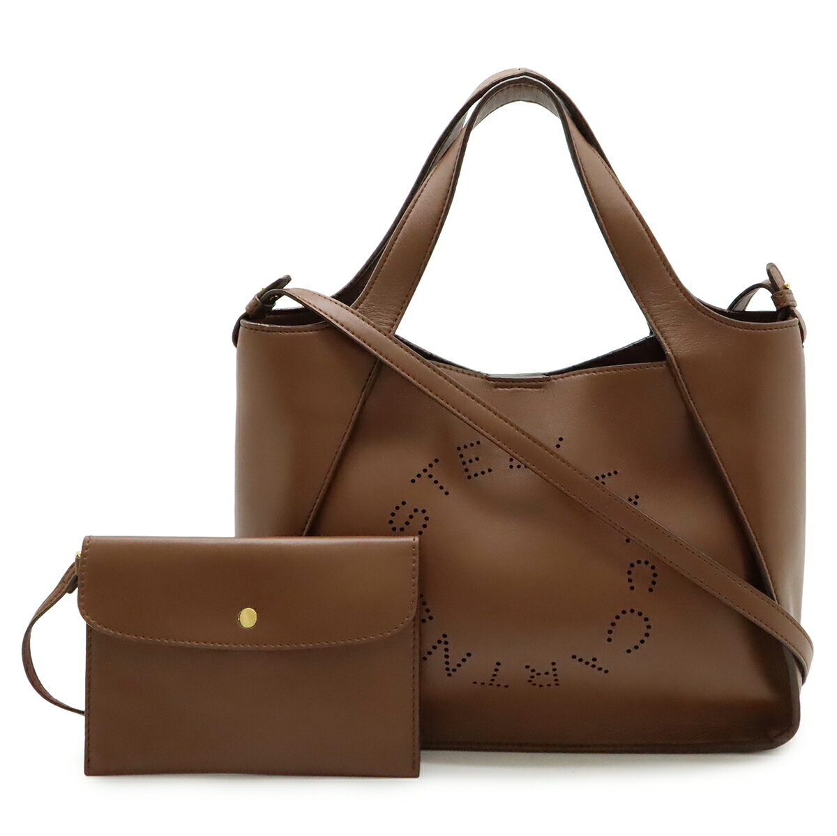 STELLA McCARTNEY ステラ マッカートニー ECO SOFT エコ ソフト トートバッグ 2WAY ショルダーバッグ フェイクレザー ブラウン ポーチ付き 513860 【中古】