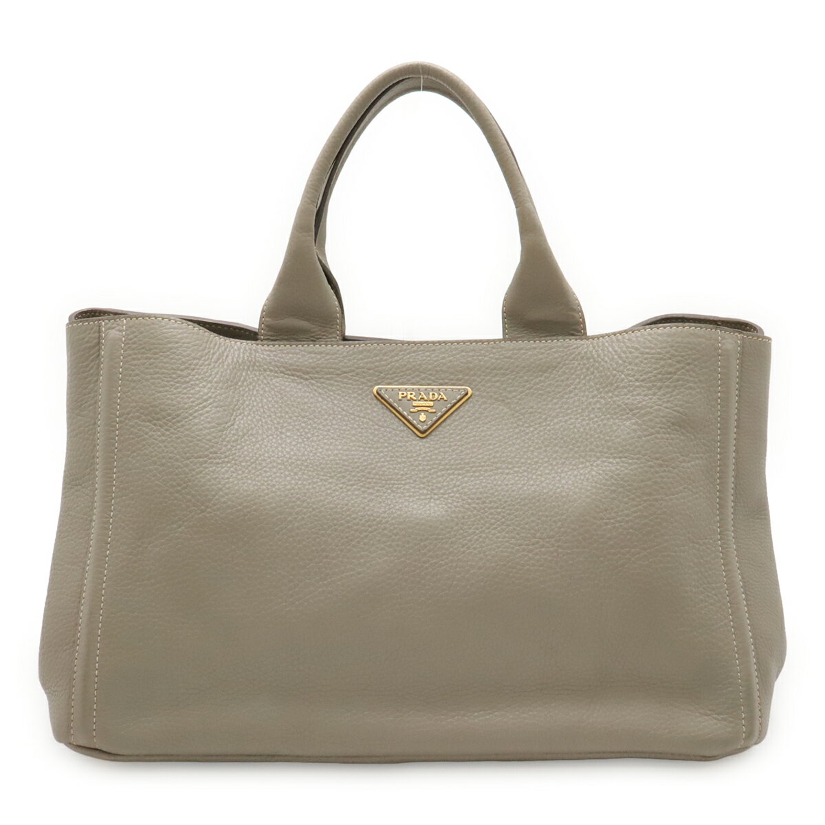 Rakuten - PRADA プラダ CANAPA カナパ トートバッグ ラージトート ハンドバッグ レザー グレー ゴールド金具 BN1872 【中古】