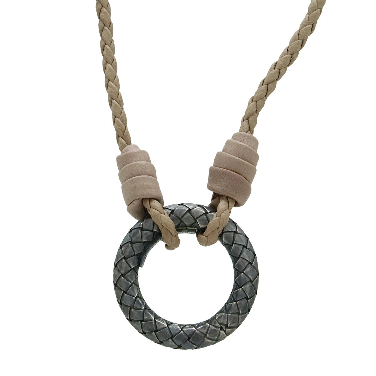 美品　ボッテガヴェネタ　ネックレス　3連プレート ヴィンテージ加工　シルバー 美品 ボッテガヴェネタ ネックレス 3連プレート ヴィンテージ加工