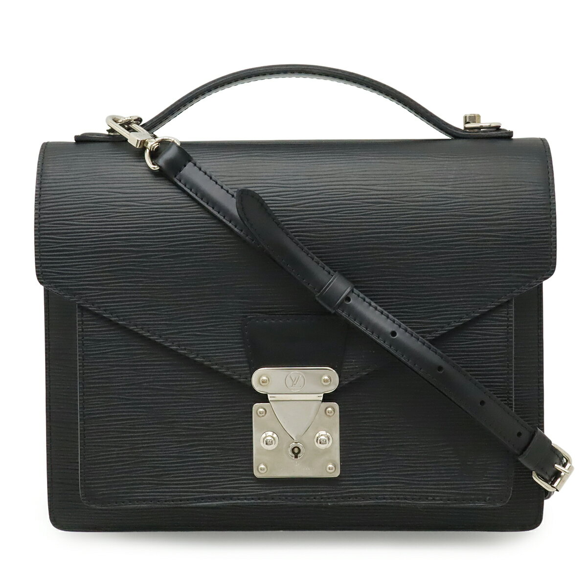 LOUIS VUITTON ルイ ヴィトン エピ モンソー セカンドバッグ ハンドバッグ 2WAY ショルダーバッグ ノワール 黒 ブラック ベタなし 鍵欠品 M52792 【中古】
